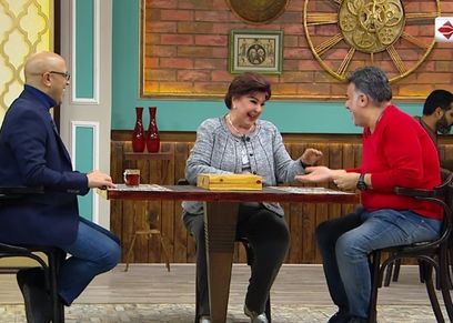 الفنانة رجاء الجداوي وتامر حبيب