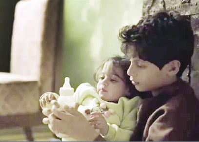 ابنا «حنان» فى مشهد من مسلسل «تحت الوصاية»