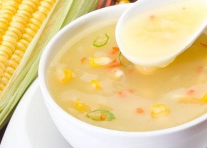 طبق  شوربة ذرة
