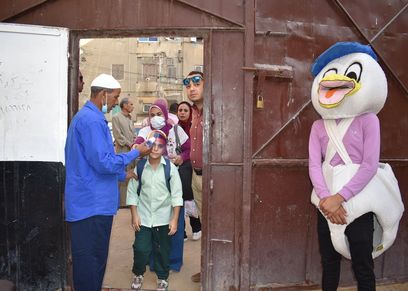 استقبال مدرسة ببني سويف للطلاب