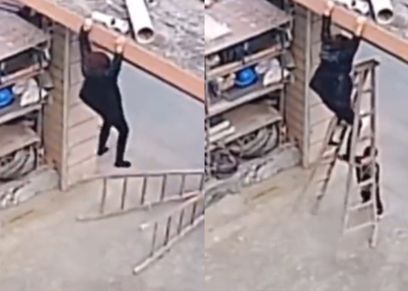 الطفل لحظة إنقاذ والدته