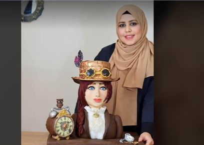 شيماء أحمد تبدع في النحت على الكعك
