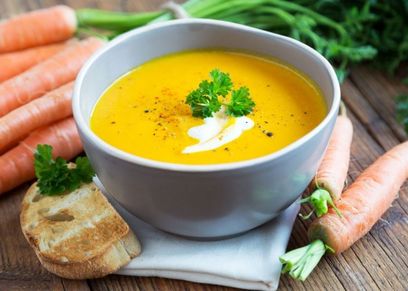 طبق شوربة الجزر بالزنجبيل