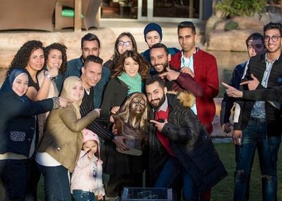 سميرة سعيد وعدد من جمهورها خلال الاحتفالية
