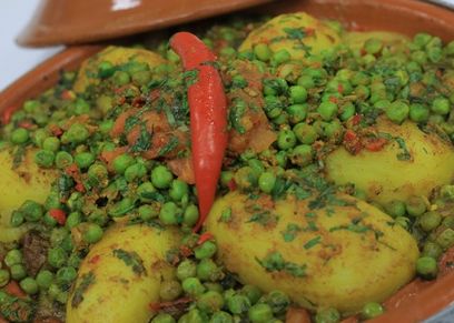 طاجن البسلة والبطاطس