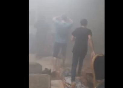 لحظة إطلاق الصواريخ على مستشفى القدس