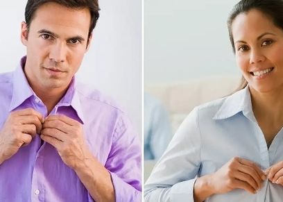 الاختلاف بين أزرار القمصان النسائية والرجالية