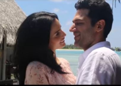 الممثل التركي مراد يلدريم وزوجته ملكة جمال المغرب إيمان الباني