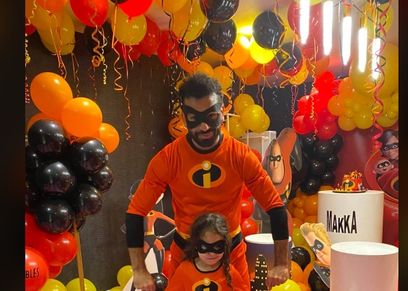 محمد صلاح وابنته مكة