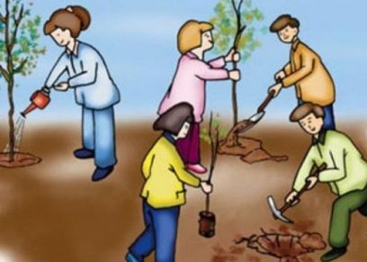 زراعة الأطفال للنباتات والأشجار