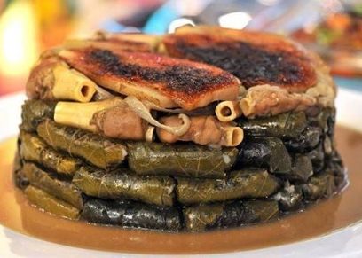 طاجن ورق العنب بالكوارع