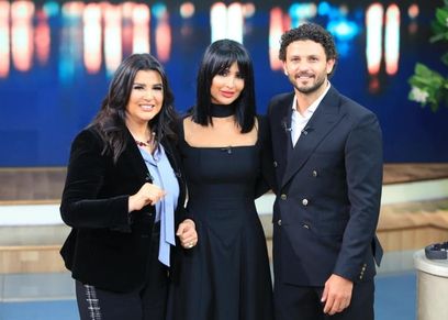 حسام غالي وزوجتهلميس أبو الفتوح  والإعلامية منى الشاذلي