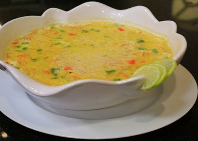 شوربة جمبري بالشعرية والذرة