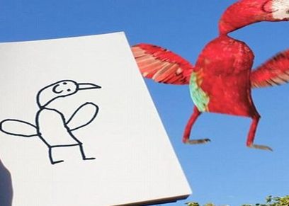 بعض الرسومات التي حولها الأب لصورة حقيقية