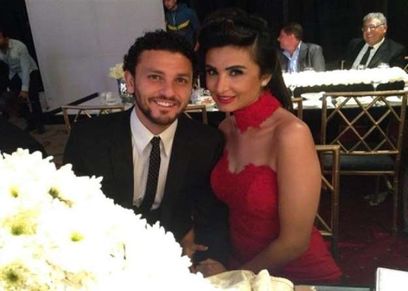حسام غالي وزوجته لميس أبو الفتوح