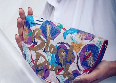 شنطة من أكياس البلاستيك والقماش المعاد تدويره