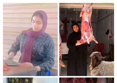 4 سيدات احترفن العمل في الجزارة
