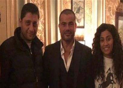 الهضبة أثناء زيارته دينا الشربيني في كواليس أعمالها