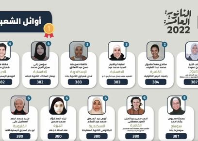 أوائل الشعبة الأدبية