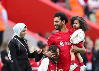 محمد صلاح وأسرته في ختام البريميرليج