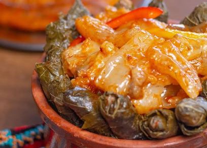 طريقة عمل طاجن ورق العنب بالكوارع