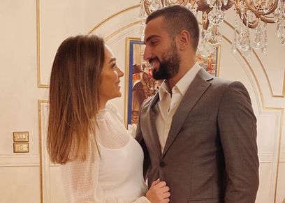 محمد الشرنوبي وخطيبته راندا رياض