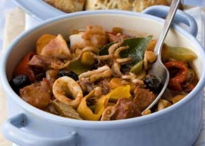 طاجن كاليماري بالخضروات