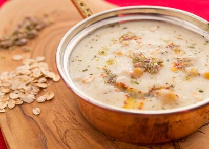 شوربة الشوفان بالحليب والدجاج