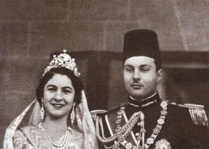 الملك فاروق والملكة فريدة