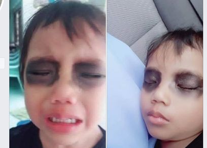 أم تستعين بالمكياج لتمنع طفلها من استخدام المحمول