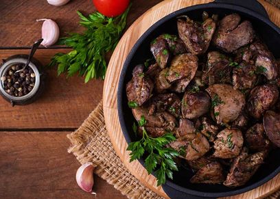 كبدة دجاج بدبس الرمان