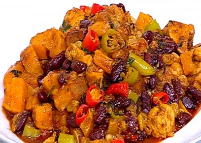 دجاج حار بالفاصوليا 