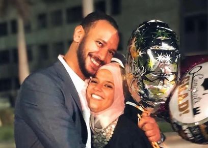 ابنة خالد صالح مع شقيقها