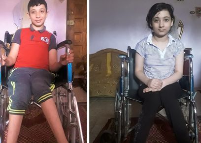«ندى ويوسف» شقيقان يعانيان من ضمور العضلات