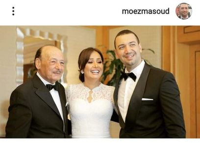 حلا شيحة ومعز مسعود ووالدها
