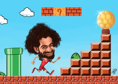 كاركاتير محمد صلاح مع الكرة الذهبية