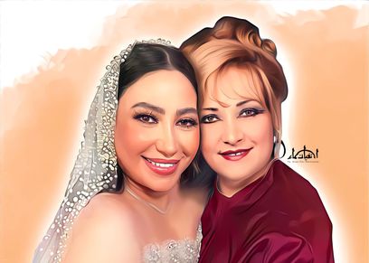 الفنانة بوسي مع والدتها