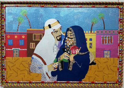 لوحة من أعمال الفنانة السعودية غادة الربيع
