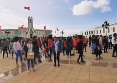 من الوقفة الاحتجاجية للتونسيات