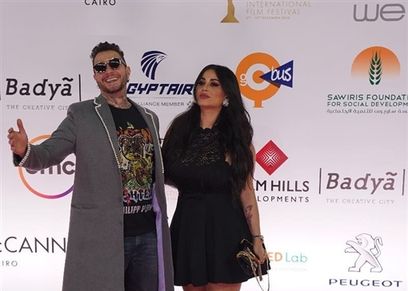 أحمد الفيشاوي وزوجته ندى الكامل