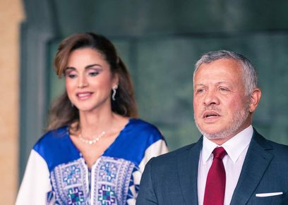 الملك الأردني وزوجته 