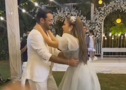 الفنان محمد رجب مع ابنة شقيقته