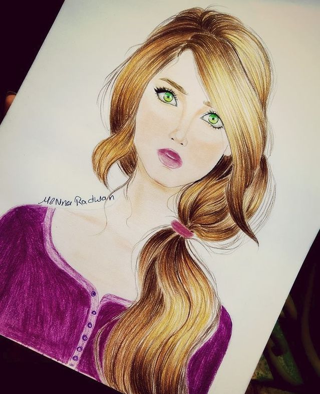 منة الله.. تهوى رسم شخصيات بنات من خيالها وتخطط لرسم شخصيتها بتفاصيل يومها
