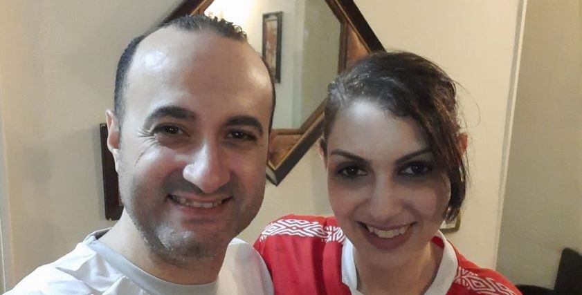الزوجان «مصطفى ودينا»