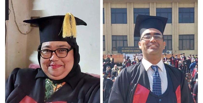 هدى وابنها بملابس تخرجه في كلية الطب