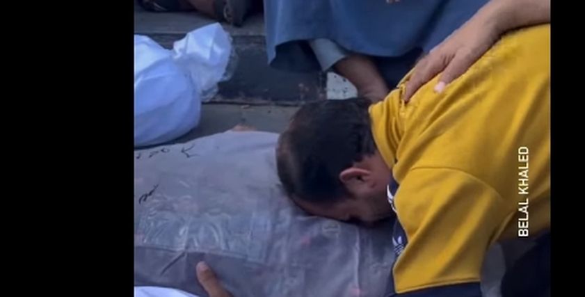 الوداع الاخير لابن ووالدته في قطاع غزة