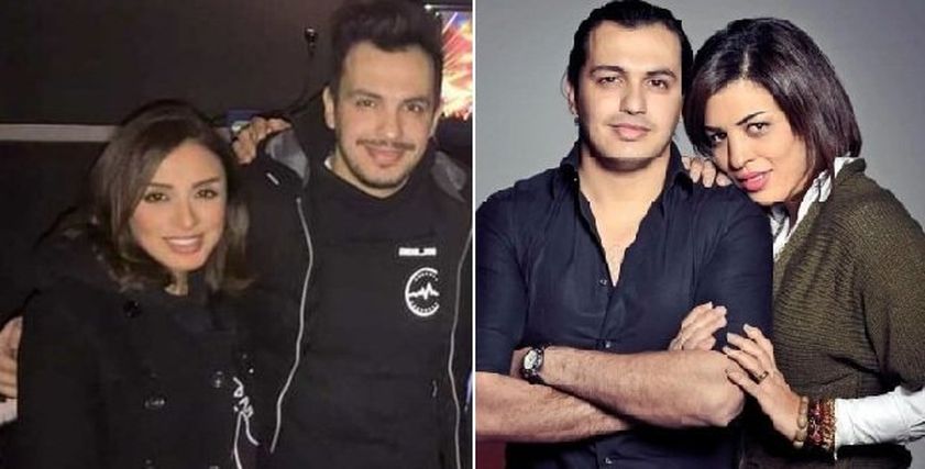 أحمد إبراهيم برفقة زوجته الحالية الفنانة أنغام وزوجته السابقة ياسمين عيسى