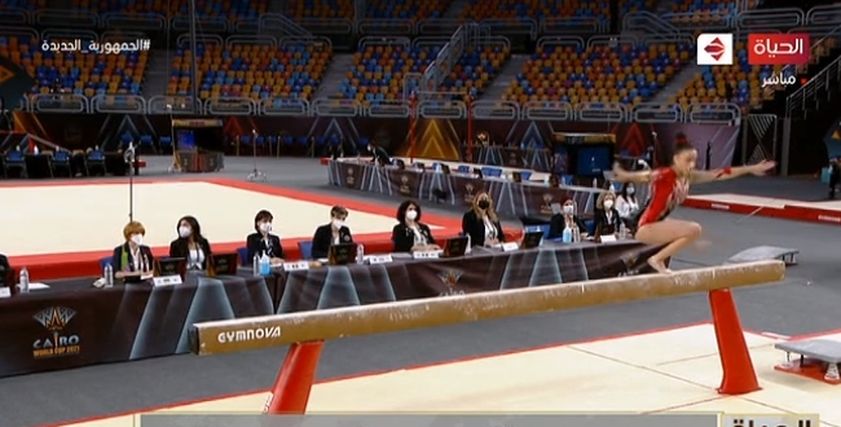 زينة ابراهيم لاعبة مصر خلال كأس العالم للجمباز