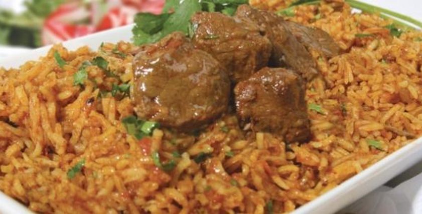أرز أحمر باللحمة