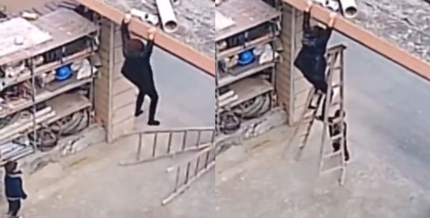 الطفل لحظة إنقاذ والدته
